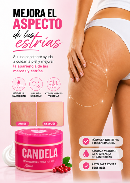 🔥 Crema CANDELA para Celulitis y Estrías + 🎁 Crema hidratante antienvejecimiento 3 en 1 de REGALO