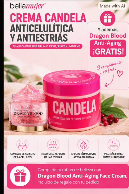 🔥 Crema CANDELA para Celulitis y Estrías + 🎁 Crema hidratante antienvejecimiento 3 en 1 de REGALO