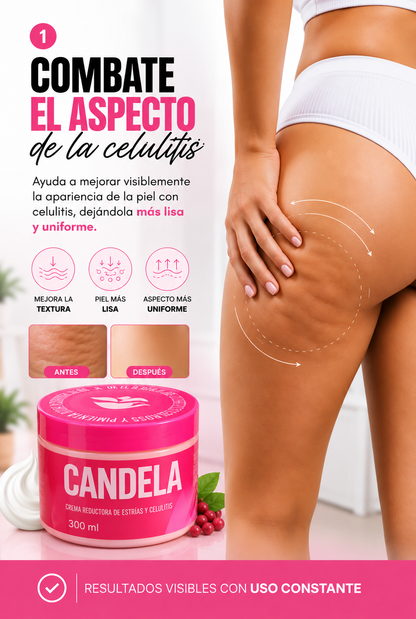 🔥 Crema CANDELA para Celulitis y Estrías + 🎁 Crema hidratante antienvejecimiento 3 en 1 de REGALO